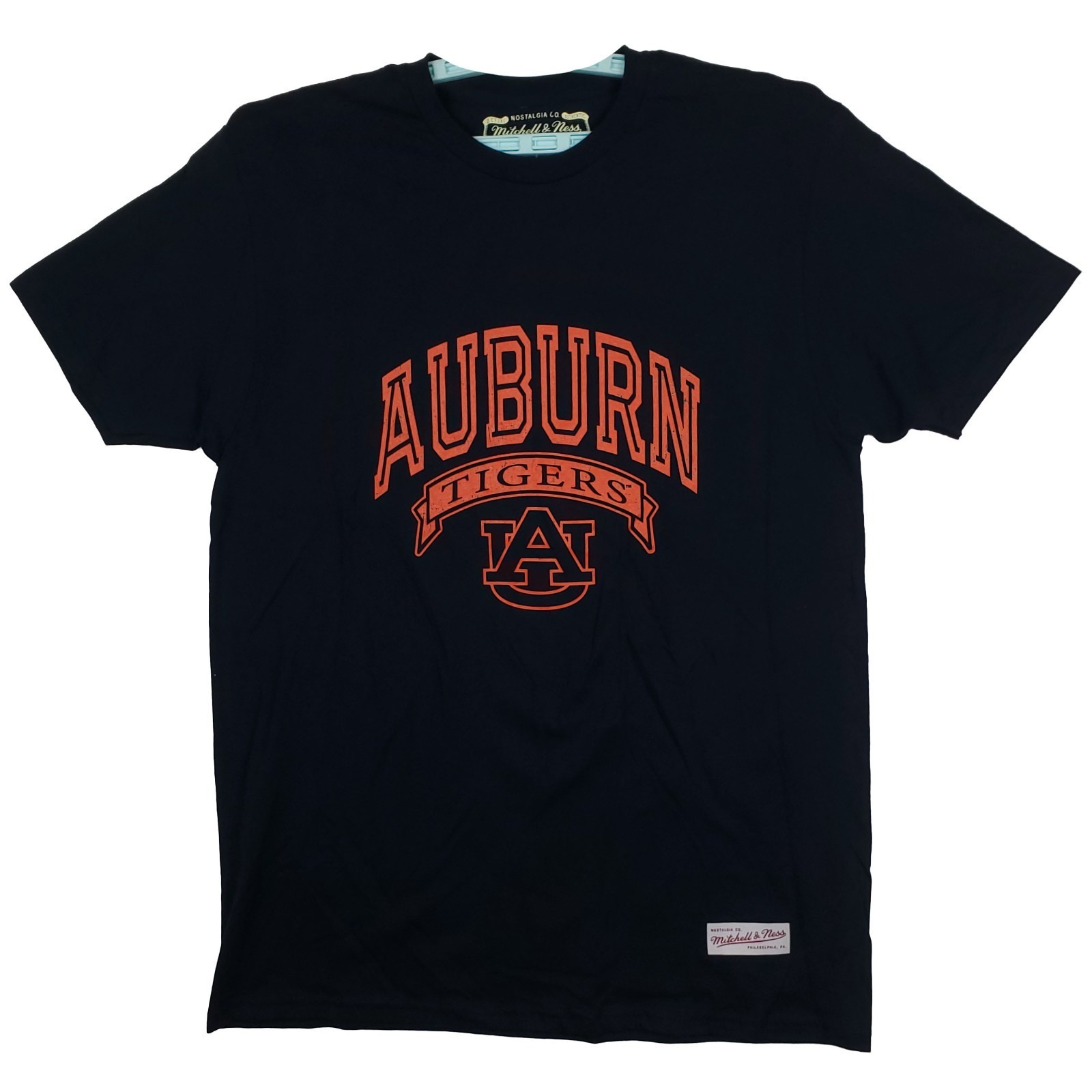 Auburn Tigers Mitchell & Ness Ncaa Large Shirt Arched Logo Navy New